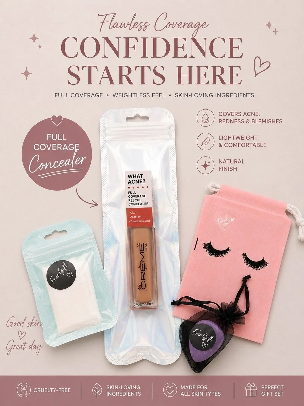 Creme Full Coverage Rescue Concealer Medium Warm Beige